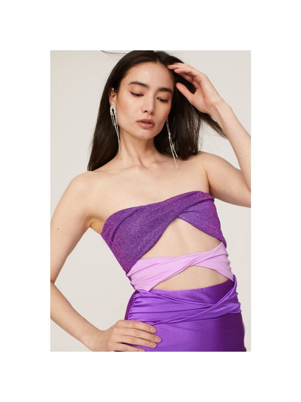 Women's BAOBAB Ola Maxi Purple Lavender Strapless Cutout Maxi Dress M - Picture 6 of 6